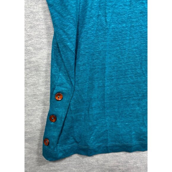 Tahari Womens Top XL 100% Linen Side Buttons Casual - Picture 3 of 4